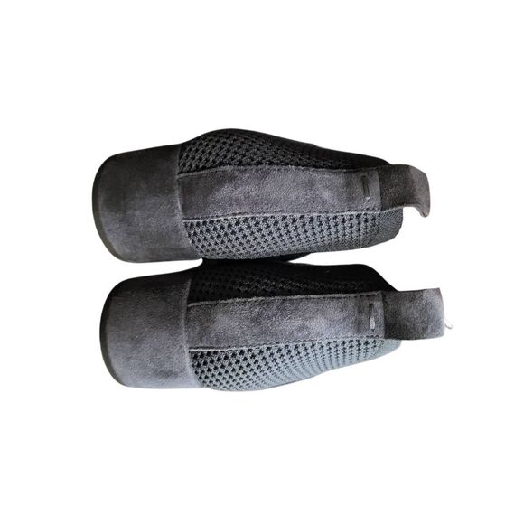 Eileen Fisher Booties Women's 8.5 Grey Knit Clever Suede Trim Block Heel Pull On - Picture 3 of 5